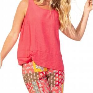 NEW ESCAPE regatta rayon buttonback top in punch